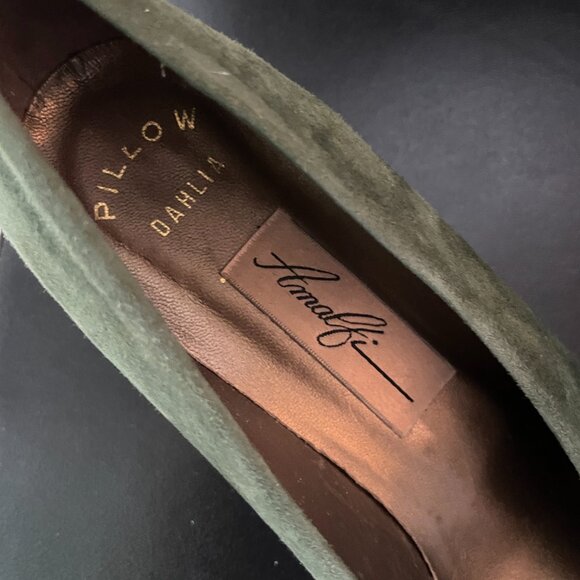 Vintage Amalfi Sage Green Suede Kitten Heel Pumps-Size 8.5AA-Italy - Picture 3 of 9